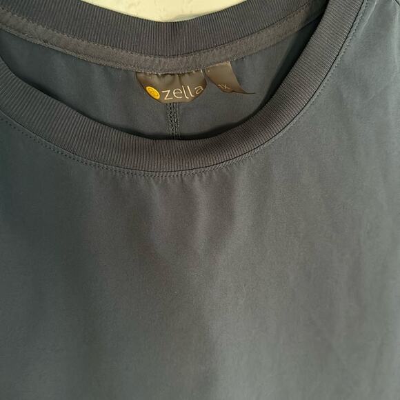Zella 1X Nylon Stretch Athletic Top T-Shirt Charcoal Gray Athleisure Loungewear - Picture 3 of 6